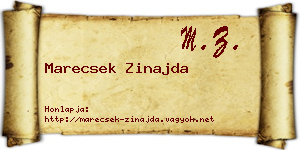 Marecsek Zinajda névjegykártya